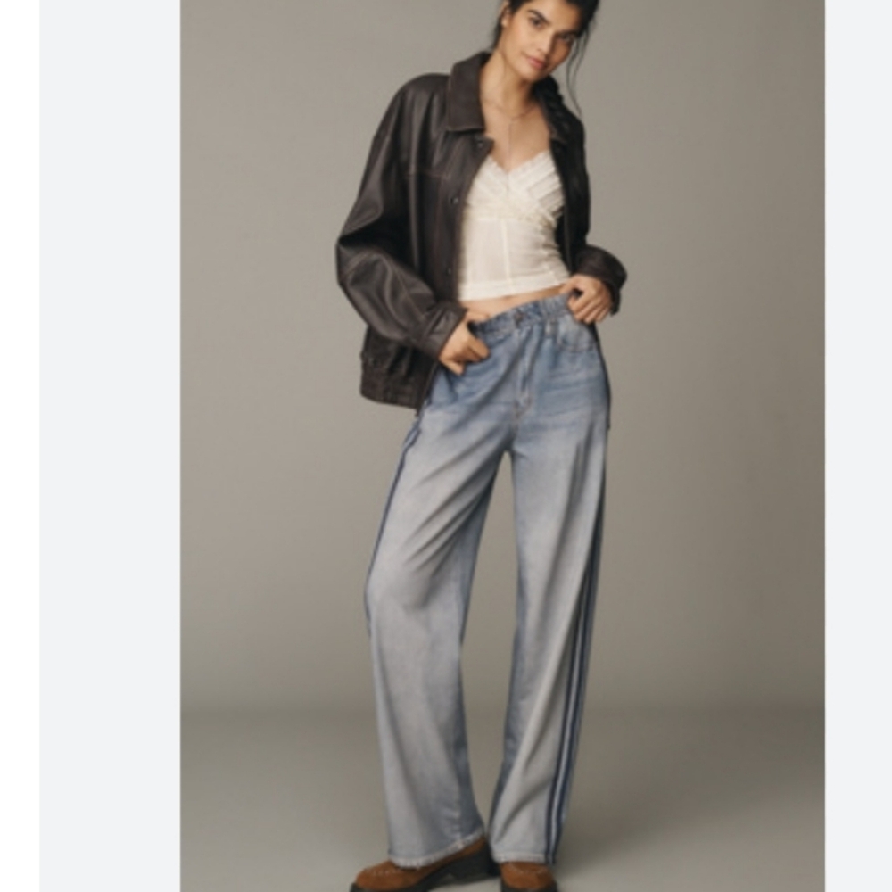 Rag & Bone Miramar Wide Leg Track Jean In Coney S NWT - Picture 10 of 16